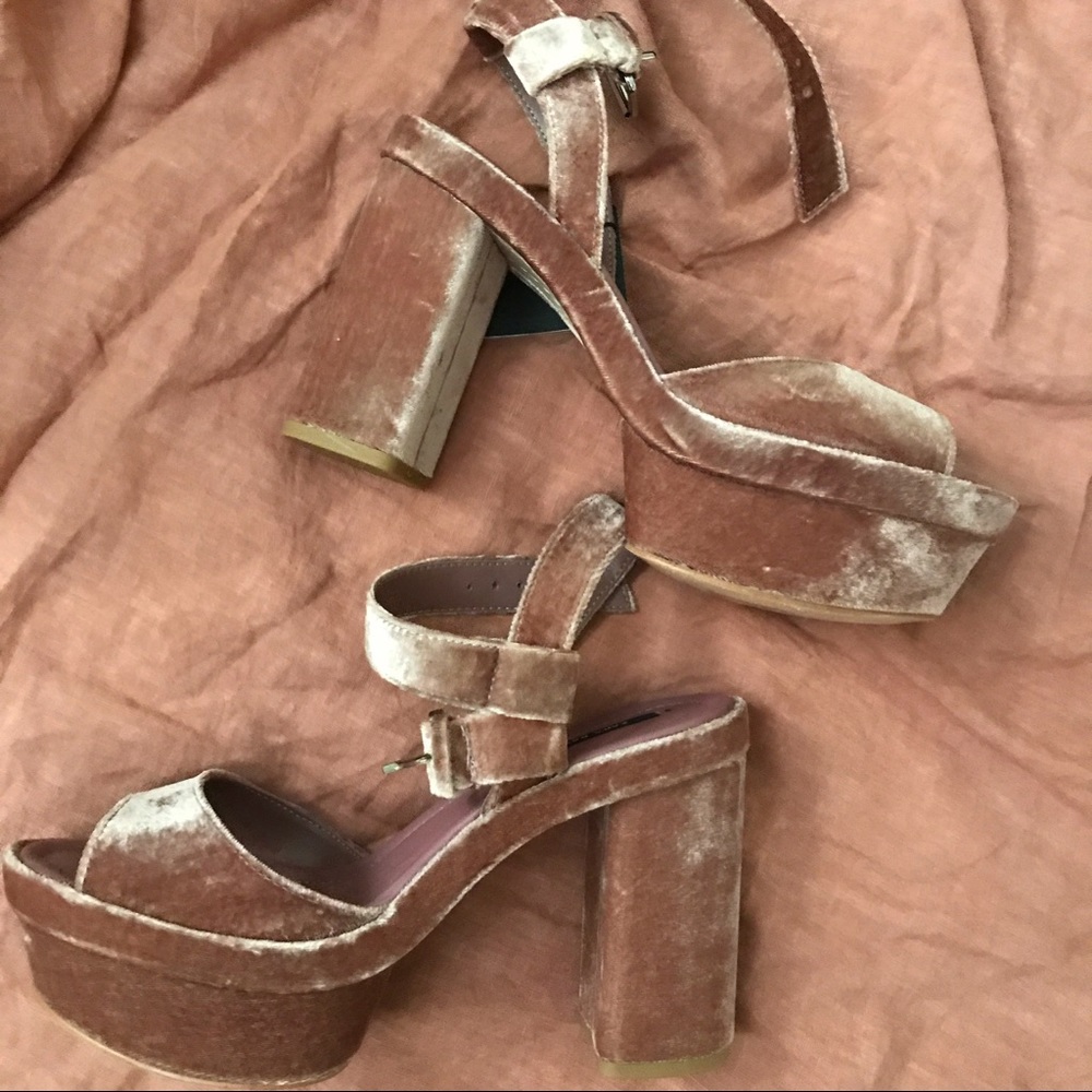 Zara velvet heels